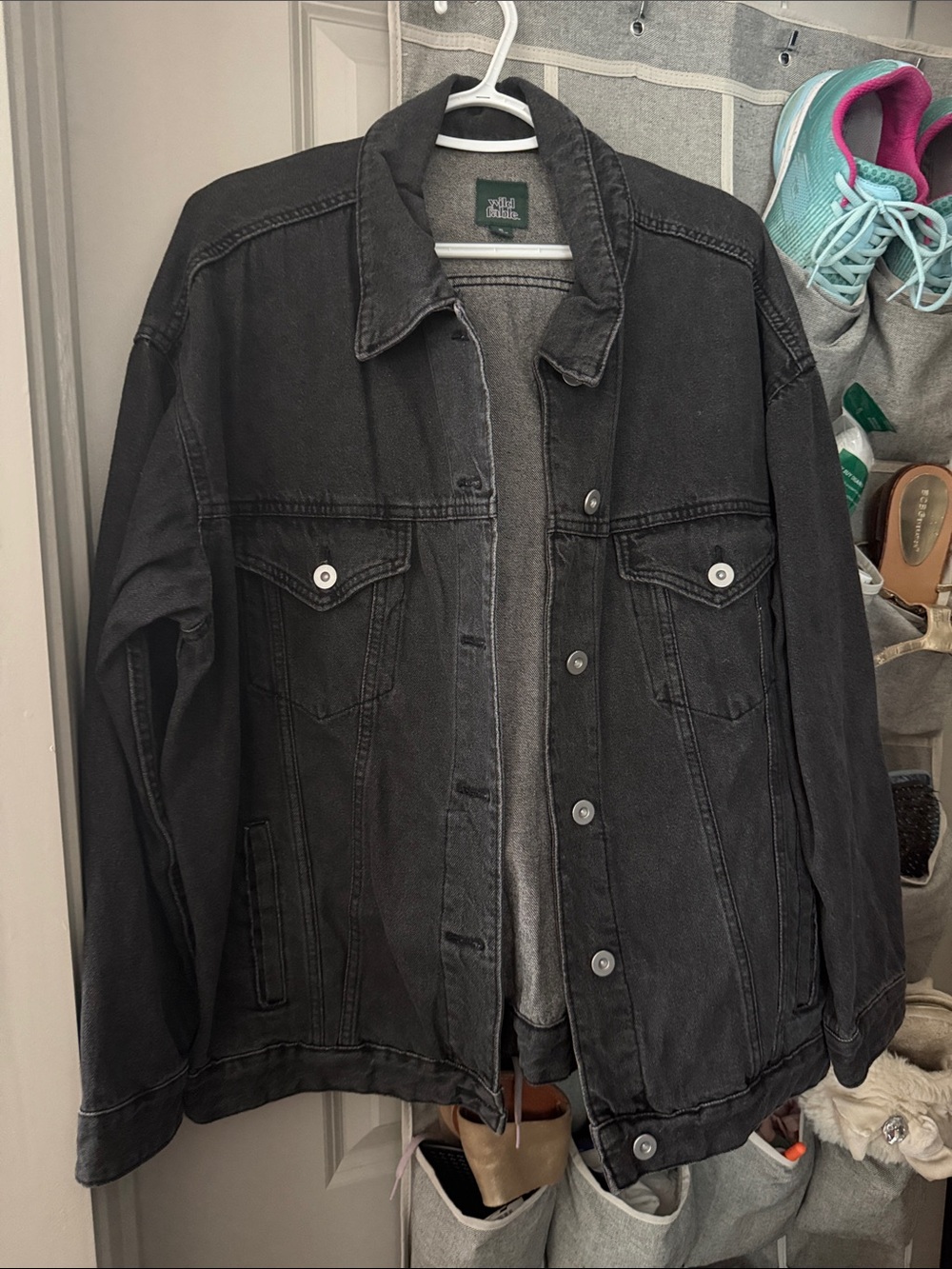 wild fable Washed Black Denim Jacket